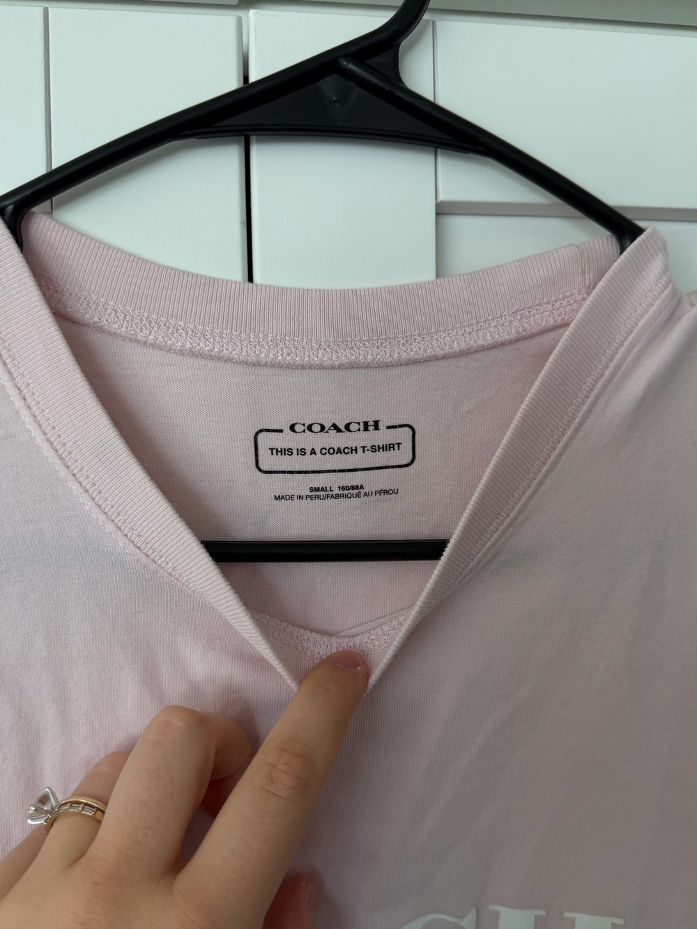 Baby Pink Coach Tee Shirt 100% Cotton - Picture 3 of 5
